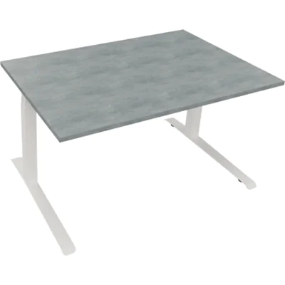 Sitz-/Stehtisch Kufe Doppels. Quad. B1400xT900xH645-1275 ws/Beton Sitz-/Stehtisch Kufe Doppels. Quad. B1400xT900xH645-1275 ws/Beton