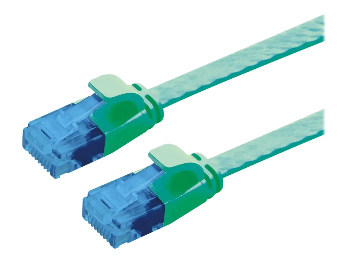VALUE - Patch-Kabel - RJ-45 (M) zu RJ-45 (M) - 50 cm - UTP - CAT 6a - geformt, ohne Haken, extraflach - grün