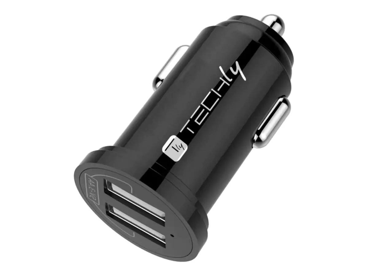 BIOnd TECHLY Mini Car Charger 2 USB-A Ports 24W / 4.8A Juodas