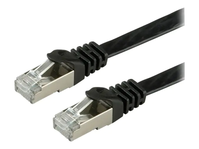 VALUE - Patch-Kabel - RJ-45 (M) bis RJ-45 (M) - 5 m - FTP - CAT 6a - halogenfrei, geformt, verseilt, flach - Schwarz
