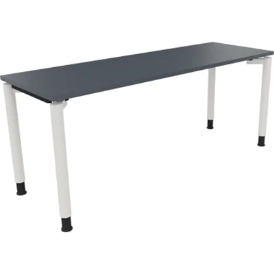 Schreibtisch Vierfuß Rundrohr B1800xT600xH680-820 ws/Lavagrau Schreibtisch Vierfuß Rundrohr B1800xT600xH680-820 ws/Lavagrau