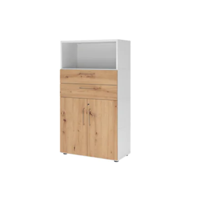 Hammerbacher Regalschrank FlexWall 800 x 1.452 x 417 mm (B x H x T) Flügeltür ohne Rollen Holz