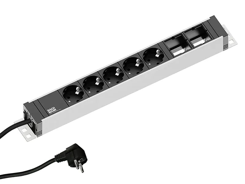 Bachmann UNIVERSAL - Steckdosenleiste - Ausgangsanschlüsse: 5 (Stromversorgung) - 3 m - Schwarz, Silber-Anthrazit Bachmann UNIVERSAL - Steckdosenleiste - Ausgangsanschlüsse: 5 (Stromversorgung) - 3 m - Schwarz, Silber-Anthrazit