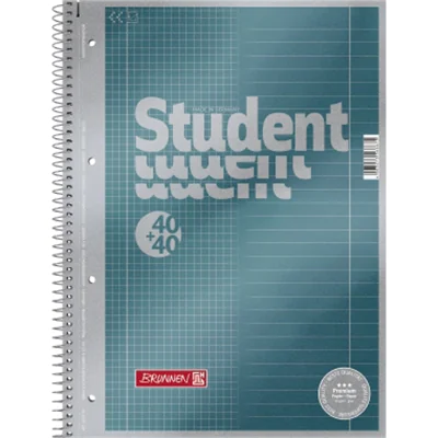 Brunnen 1067174, Einfarbig, A4, 80 Blätter, Glänzend, 90 g/m², Kariertes Papier