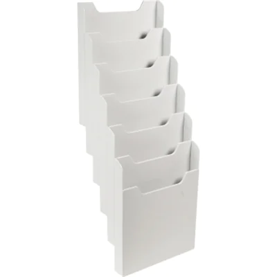 Exacompta Wandprospekthalter 63740D A4 hoch 6Fächer lichtgrau Exacompta Wandprospekthalter 63740D A4 hoch 6Fächer lichtgrau