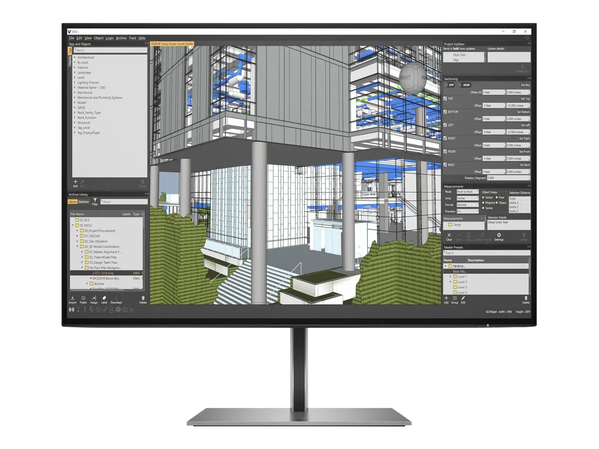 HP Z24n G3 - LED-Monitor - 61 cm (24") - 1920 x 1200 WUXGA @ 60 Hz - IPS - 350 cd/m² - 1000:1 - 5 ms - HDMI, 2xDisplayPort - Silber - für HP 250 G9; Elite 600 G9, 800 G9; EliteBook 830 G6; Pro 260 G9, 290 G9; ZBook Firefly 14 G9