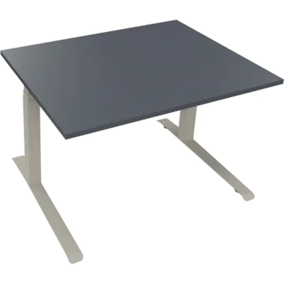 Sitz-/Stehtisch Kufe Doppels. Quad. B1200xT900xH645-1275 si/Lavagrau