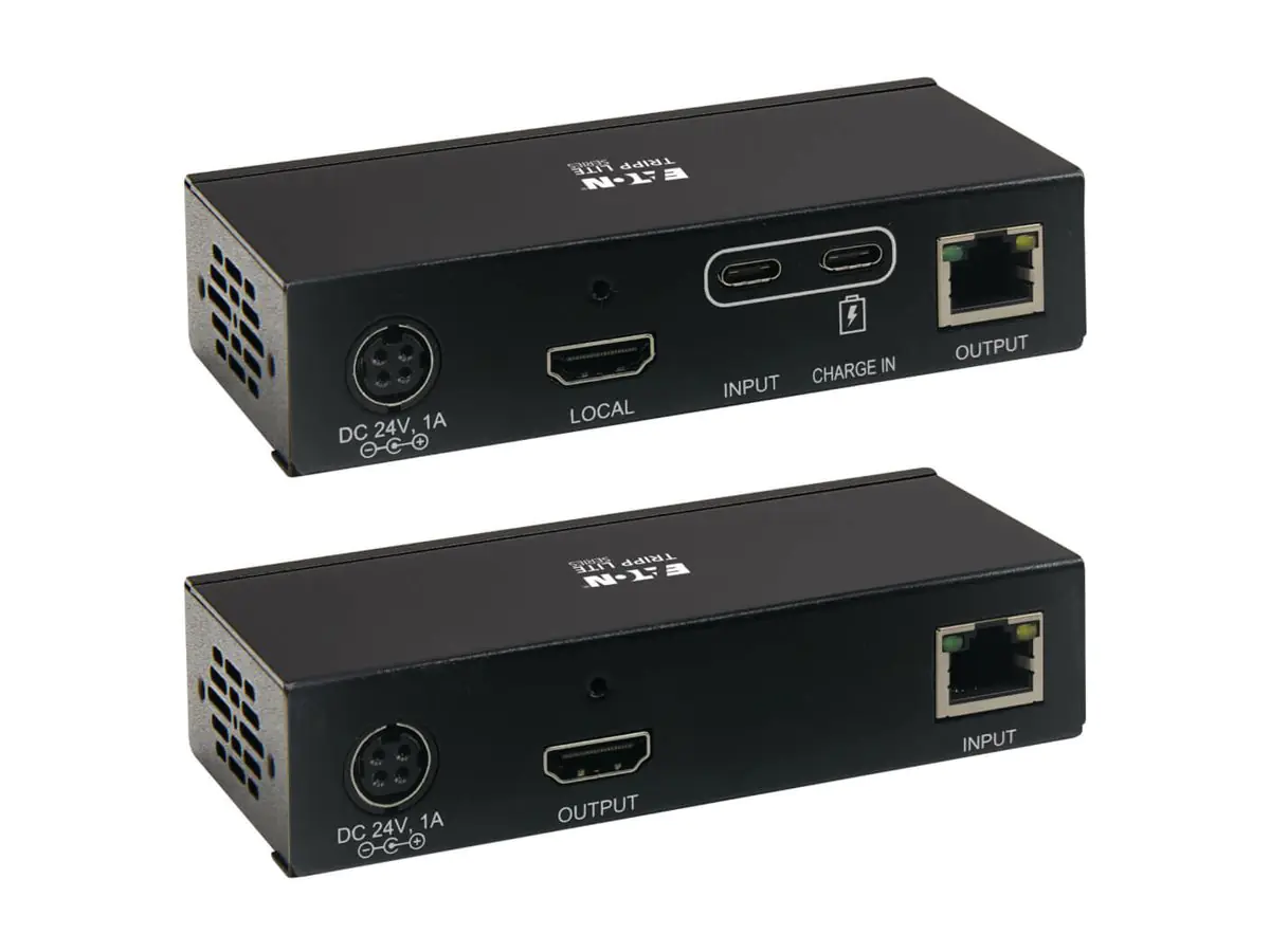 Eaton Tripp Lite Series USB C to HDMI over Cat6 Extender Kit with KVM Support, 4K 60Hz, 4:4:4, Transmitter/Receiver, USB, PoC, HDCP 2.2, up to 230 ft., TAA; - Erweiterung für Video/Audio - HDMI, USB-C - über CAT 6 - bis zu 70 m - TAA-konform - für P/N: B1