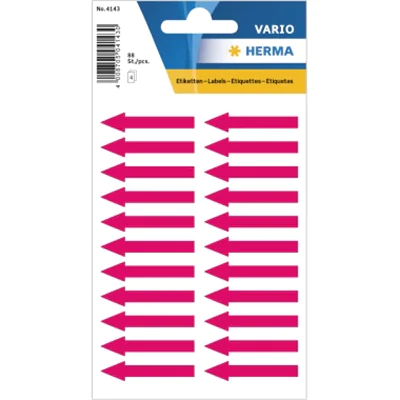 HERMA Hinweisetikett 4143 Pfeil 38x7mm leuchtrot 88 St./Pack. HERMA Hinweisetikett 4143 Pfeil 38x7mm leuchtrot 88 St./Pack.