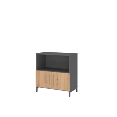 Hammerbacher Regalschrank FlexWall 800 x 828 x 417 mm (B x H x T) Flügeltür ohne Rollen Holz