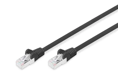 DIGITUS - Patch-Kabel - RJ-45 (M) bis RJ-45 (M) - 1 m - SFTP - CAT 6 - geschirmt, halogenfrei, ohne Haken - Schwarz