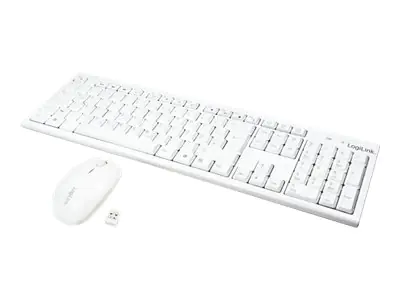 Logilink Tastatur-und-Maus-Set COMBO SET WITH AUTOLINK Drahtlos ID0104W Weiß