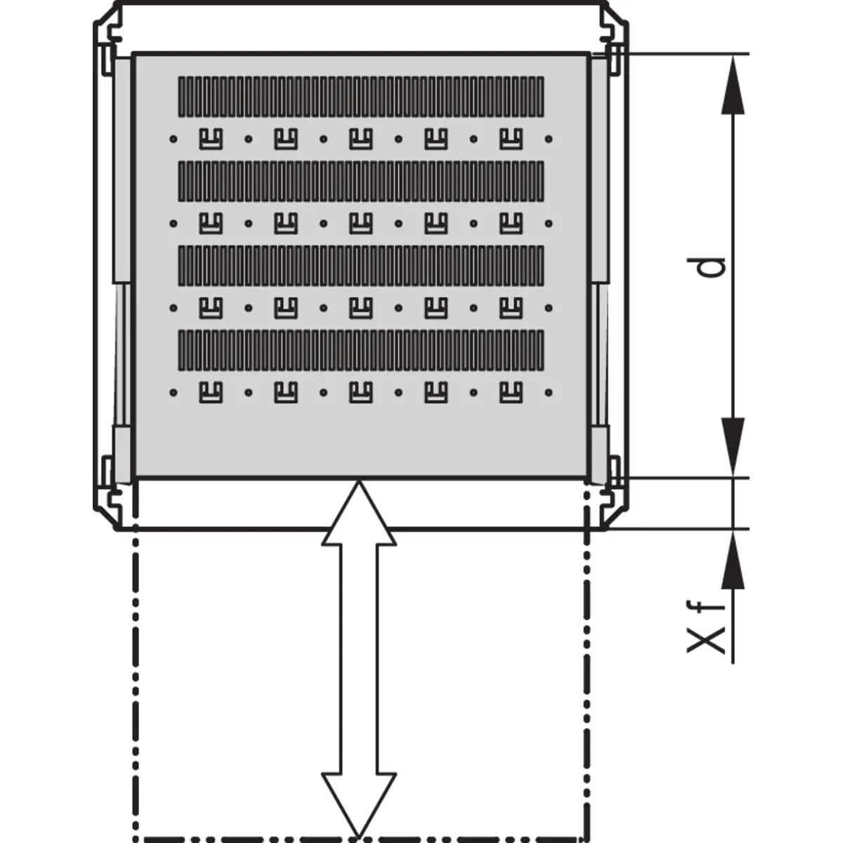 SCHROFF 19"SHELF TELESCOPIC 2U1000D RAL7021 - Rack-Zubehör