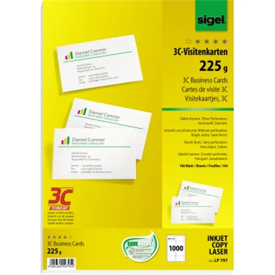 SIGEL Visitenkarte 3C LP797 85x55mm 1.000m St./Pack. SIGEL Visitenkarte 3C LP797 85x55mm 1.000m St./Pack.
