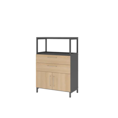 Hammerbacher Regalschrank FlexWall 800 x 1.180 x 417 mm (B x H x T) Flügeltür ohne Rollen Holz