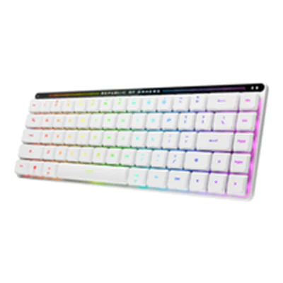 ASUS ROG Falchion RX - Tastatur - 65% - compact - backlit - kabellos - USB, 2.4 GHz, Bluetooth 5.1 - QWERTZ - Tastenschalter: ROG RX RED Low Profile - weiß