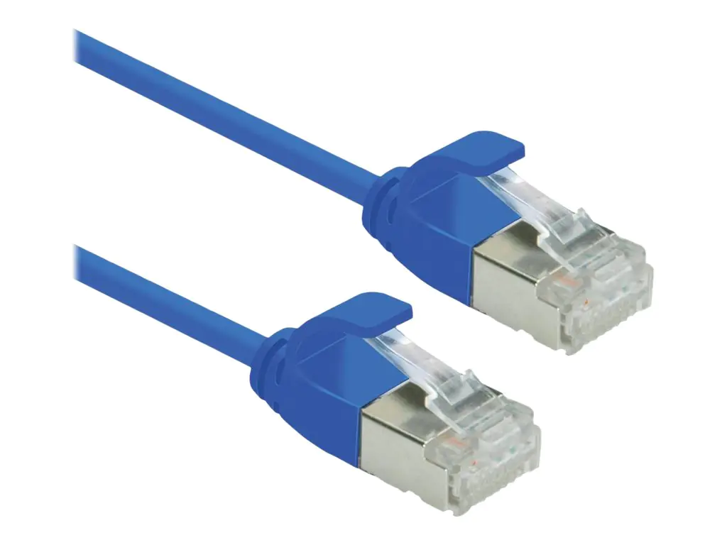 Roline Green - Patch-Kabel - RJ-45 (M) zu RJ-45 (M) - 1 m - U/FTP - CAT 6a - halogenfrei, geformt, ohne Haken, verseilt - Blau