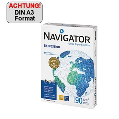 Navigator Multifunktionspapier Expression DIN A3 90g/m² hochweiß 500 Bl./Pack. Navigator Multifunktionspapier Expression DIN A3 90g/m² hochweiß 500 Bl./Pack.