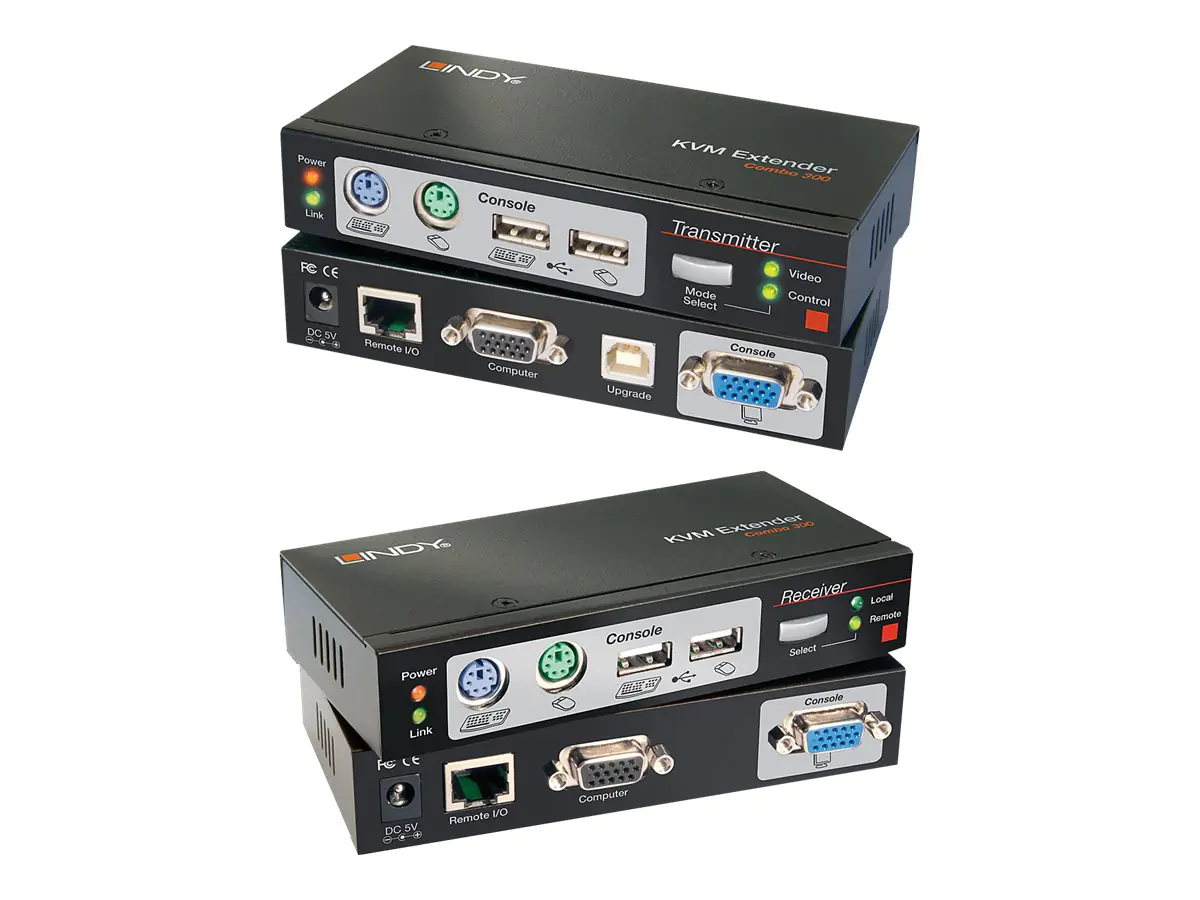 Lindy Cat.5 KVM Extender Combo 300 - KVM-Extender - PS/2, USB - bis zu 300 m Lindy Cat.5 KVM Extender Combo 300 - KVM-Extender - PS/2, USB - bis zu 300 m