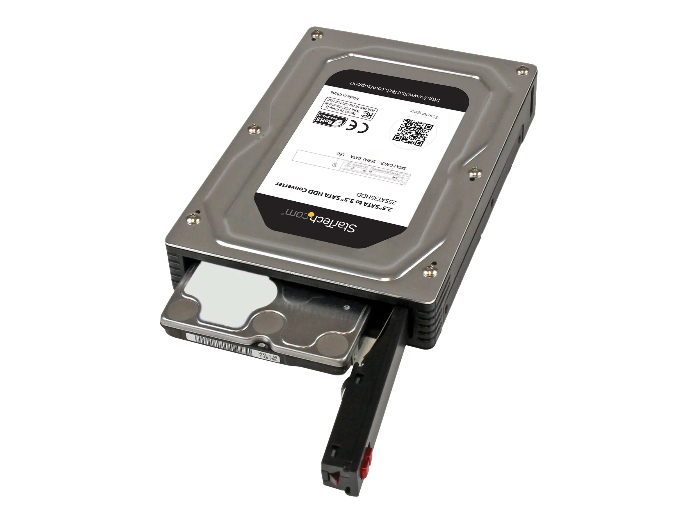 StarTech 2,5 auf 3,5 Aluminium SATA Festplattengehäuse für HDD/SSD bis 12,5mm - 6,4cm auf 8,9cm (2,5/3,5 Zoll) Festaplatten Adapter - Speichergehäuse - 2.5" (6.4 cm) - SATA 6Gb/s - SATA 6Gb/s - für P/N: S352BU33HR