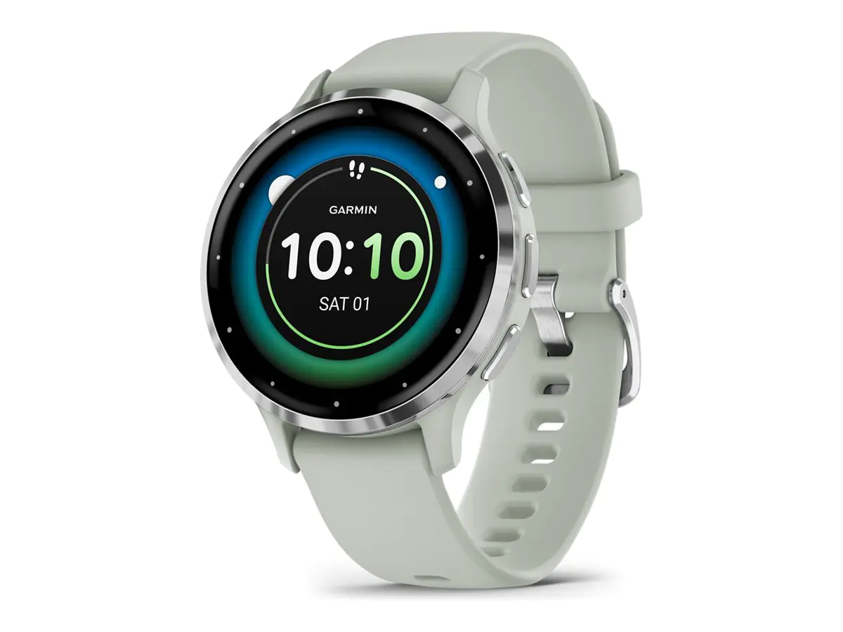 Garmin Venu 3S - 41 mm - sage gray - intelligente Uhr mit Band - Silikon - Handgelenkgröße: 110-175 mm - Anzeige 3.04 cm (1.2") - 8 GB - Bluetooth, Wi-Fi, ANT+ - 40 g