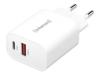 Intenso W30AC - Netzteil - 30 Watt - 3 A - PD 3.0, QC 4.0, PD/PPS - 2 Ausgabeanschlussstellen (U