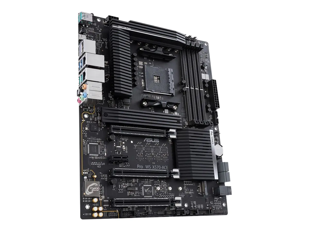 ASUS Pro WS X570-ACE - Motherboard - ATX - Socket AM4 - AMD X570 Chipsatz - USB-C Gen2, USB 3.2 Gen 1, USB 3.2 Gen 2 - 2 x Gigabit LAN - Onboard-Grafik (CPU erforderlich) - HD Audio (8-Kanal)
