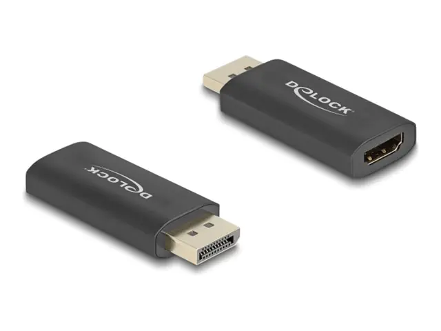 Delock - Videoadapter - DisplayPort männlich zu HDMI weiblich - Schwarz - aktiv, HDR10-Support