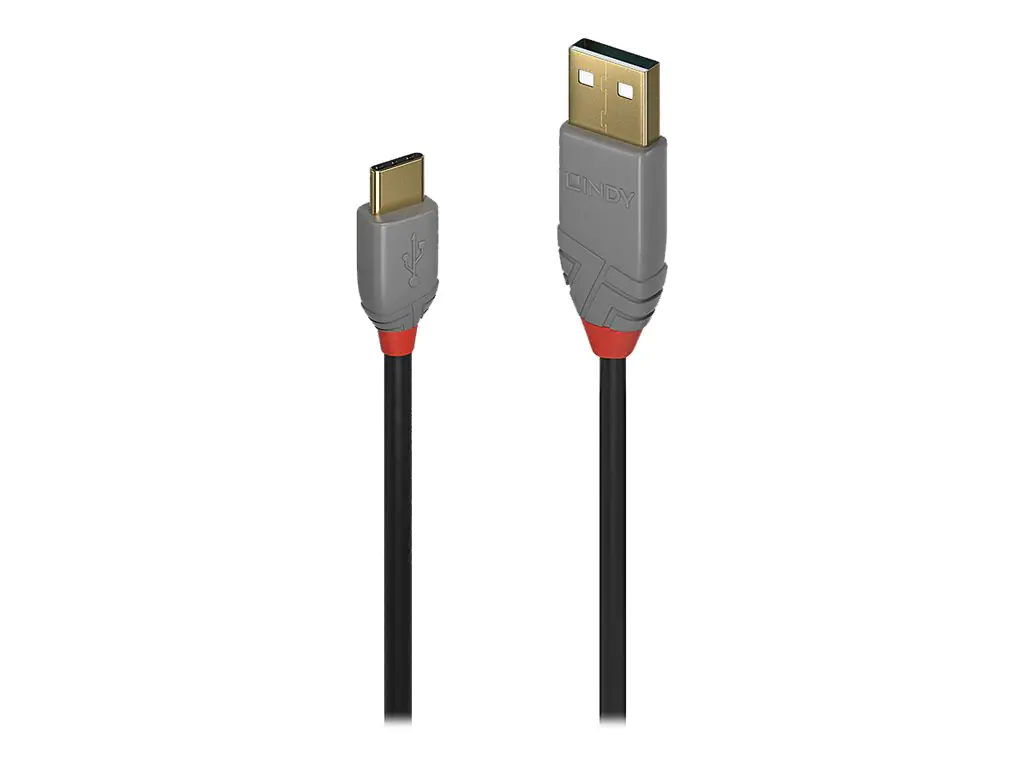 Lindy Anthra Line - USB-Kabel - 24 pin USB-C (M) zu USB Typ A (M) - USB 2.0 - 1 m - rund - Schwarz