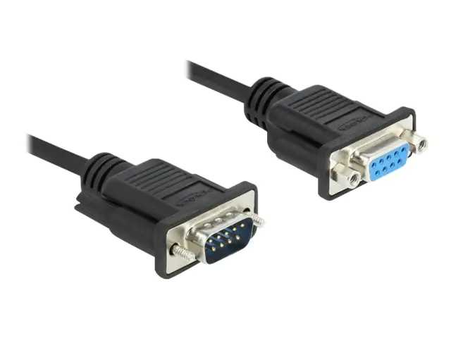 Delock - Serielles Verlängerungskabel - DB-9 (M) zu DB-9 (W) - 3 m - Daumenschrauben - Schwarz