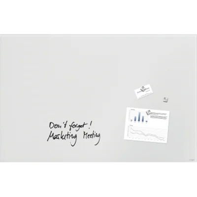 SIGEL Glasboard Artverum 91 x 46 x 1,5 cm (B x H x T) Tafel magnethaftend inkl. 3 extra starke SuperDym-Magnete Sicherheitsglas super-weiß