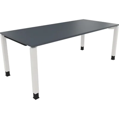 Schreibtisch Vierfuß Quadratrohr B2000xT900xH680-820 ws/Lavagrau Schreibtisch Vierfuß Quadratrohr B2000xT900xH680-820 ws/Lavagrau