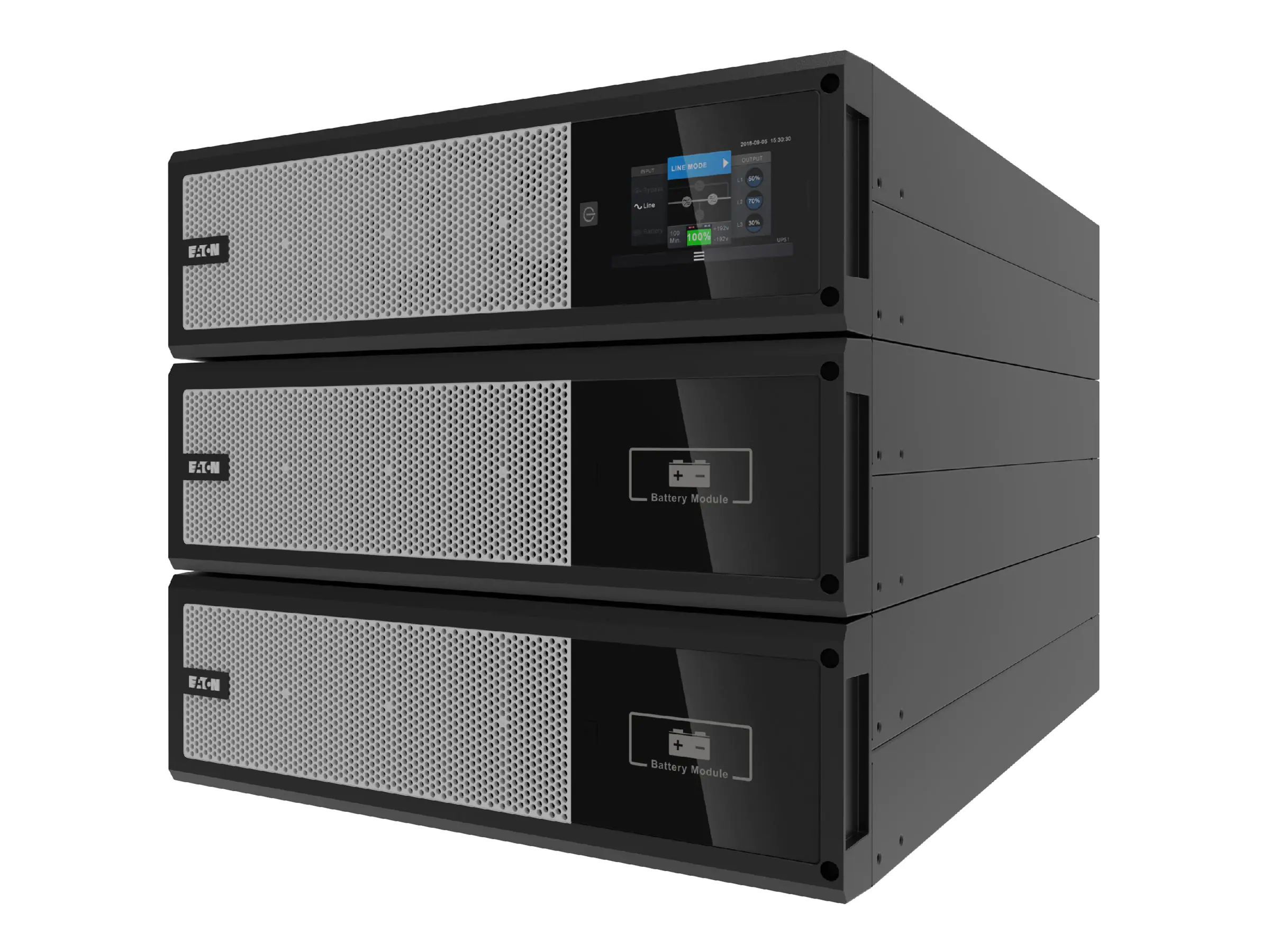 Eaton 93PX - Netpack - USV (in Rack montierbar/extern) - Wechselstrom 220/230/240/380/400/415 V - 15 kW - 15000 VA - 3 Phasen / 1 Phase - RS-232, USB, Ethernet 10/100/1000 - 9U