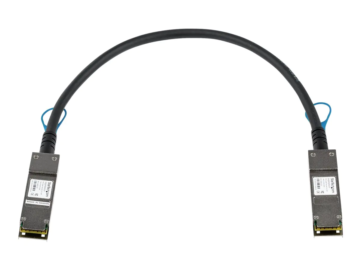 StarTech Juniper EX-QSFP-40GE-DAC50CM kompatibel - QSFP+ Direktverbindungskabel - 40G QSFP+ Kabel - Passives Twinax Kabel - QSFP Kabel - 40GBase Direktanschlusskabel - QSFP+ eingerastet zu QSFP+ eingerastet - 50 cm - twinaxial - SFF-8436 - passiv - Schwar