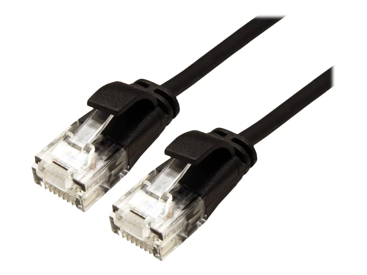 Roline Green - Patch-Kabel - RJ-45 (M) zu RJ-45 (M) - 5 m - 3.4 mm - UTP - CAT 6a - halogenfrei, geformt, ohne Haken, verseilt - Schwarz, pantone 3C