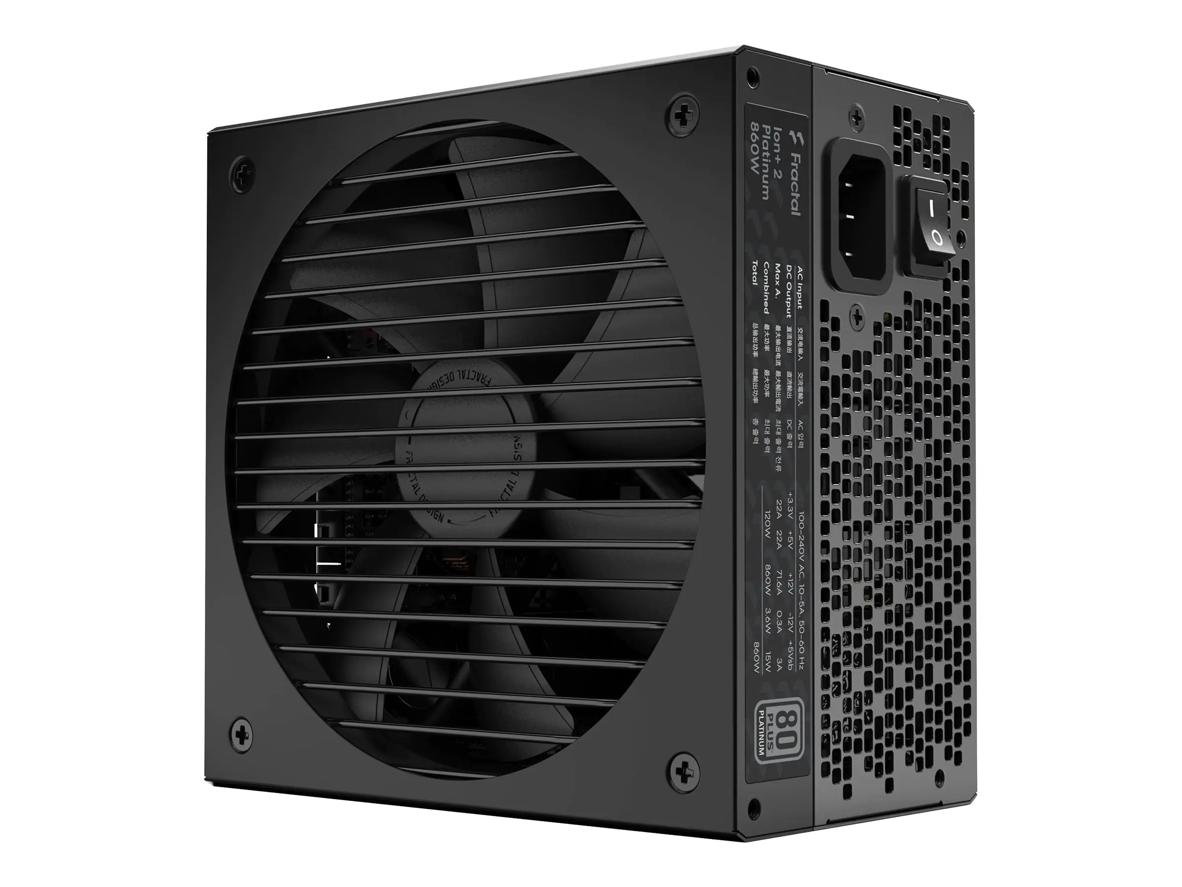 Fractal Design Ion+ 2 Platinum - Netzteil (intern) - ATX12V 2.52/ EPS12V 2.92 - 80 PLUS Platinum - Wechselstrom 100-240 V - 860 Watt - Schwarz