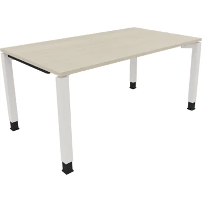 Schreibtisch Vierfuß Quadratrohr B1600xT900xH680-820 ws/Akazie hell Schreibtisch Vierfuß Quadratrohr B1600xT900xH680-820 ws/Akazie hell