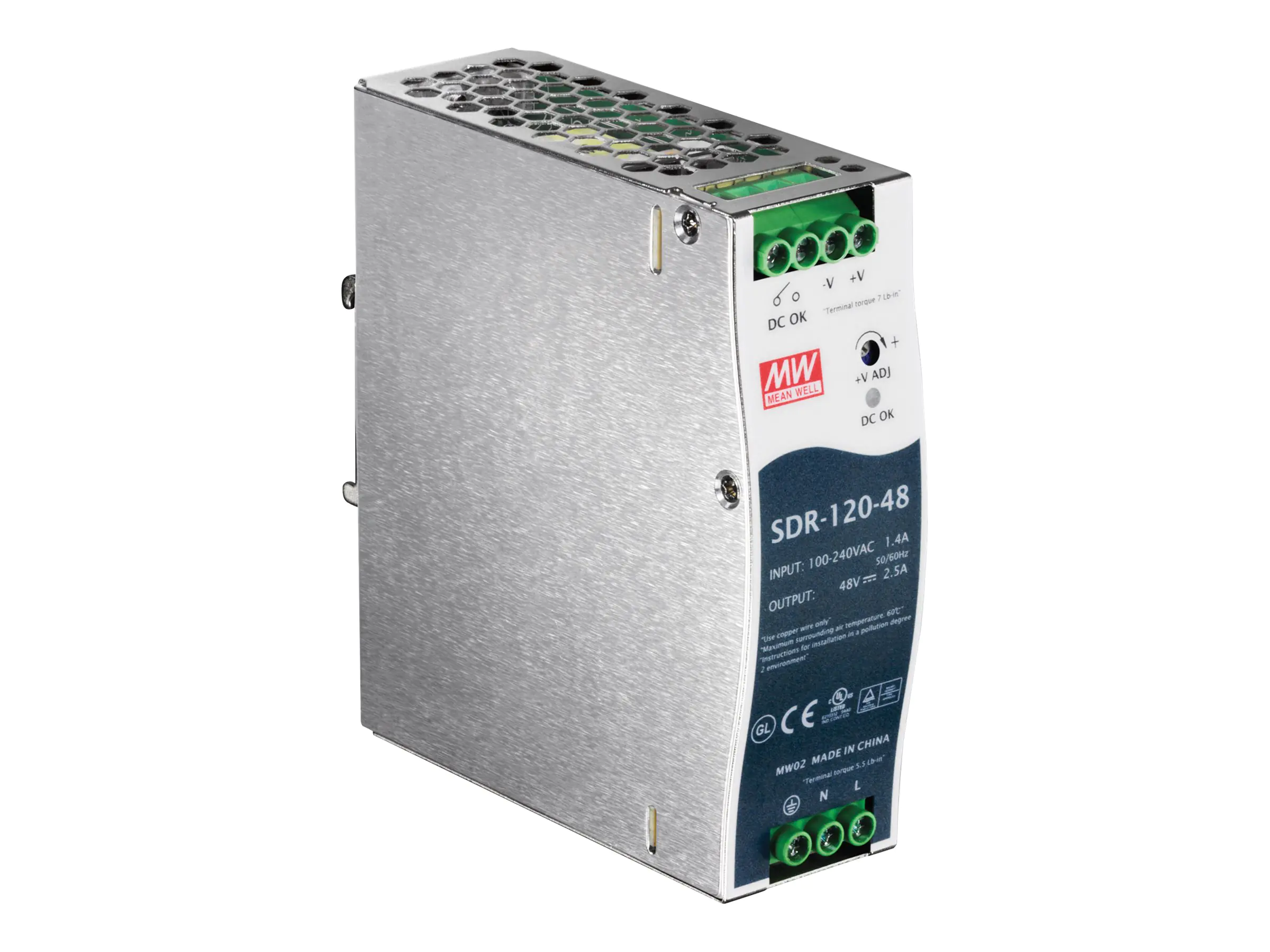 Trendnet TI-S12048 - Netzteil (DIN-Schienenmontage möglich) - Wechselstrom 100-240 V - 120 Watt - aktive PFC - TAA-konform - für Trendnet TI-G160i-M, TI-PG541