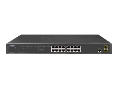 PLANET GS-4210-16T2S - Switch - managed - 16 x 10/100/1000 + 2 x SFP - Desktop, an Rack montierbar