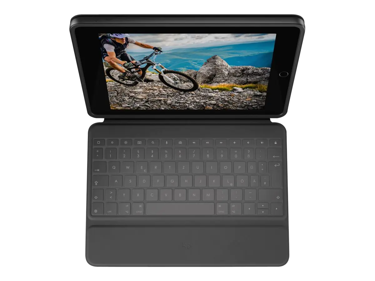 Logitech Rugged Folio - Tastatur und Foliohülle - Apple Smart connector - QWERTZ - Deutsch - Graphite - für Apple 10.9-inch iPad (10. Generation) 920-011200