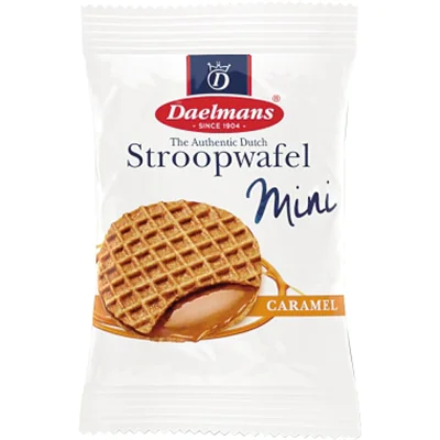 Daelmans Gebäck Stroopwafel Mini Karamell 200 x 8 g/Pack. Daelmans Gebäck Stroopwafel Mini Karamell 200 x 8 g/Pack.