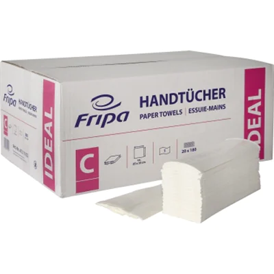 Fripa Papierhandtuch Ideal 25 x 33 cm (B x L) Zellstoffmix hochweiß 20 x 180 Bl./Pack.