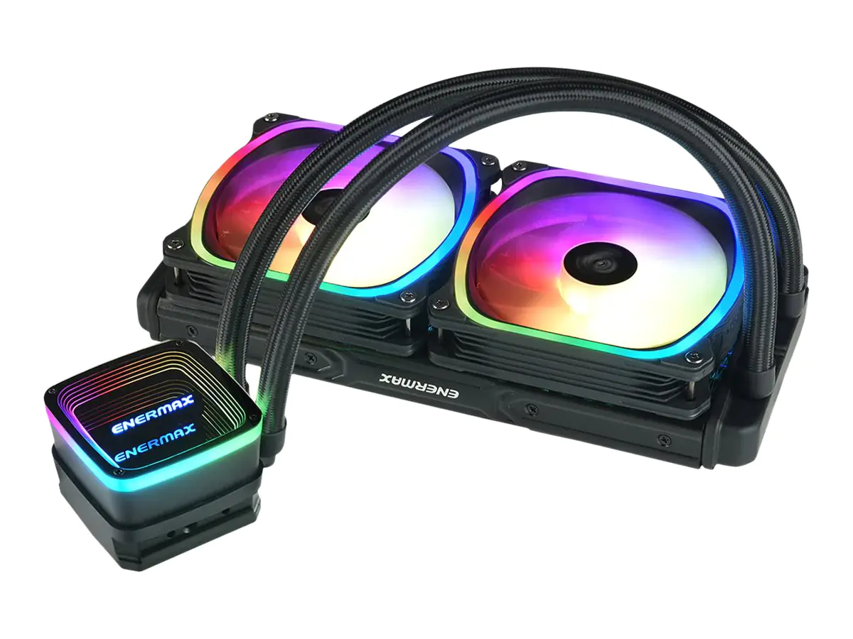 Enermax Aquafusion ADV series ELC-AQFA240-SQA - Prozessor-Flüssigkeitskühlsystem - 240 mm cpu-Flüssigkeitskühler - (für: LGA1700, LGA1200, LGA115x Socket, LGA2066, LGA2011, LGA2011-3, LGA1366, AM5, AM4, AM3+, FM2+, FM1) - Kupfer-Kälteplatte - 120 mm