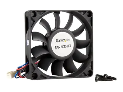 StarTech 70mm Gehäuselüfter - Lüfter 7cm für PC Gehäuse mit 3-pin Molex Stecker (70mmx70mmx15mm) - Gehäuselüfter - 70 mm - Schwarz
