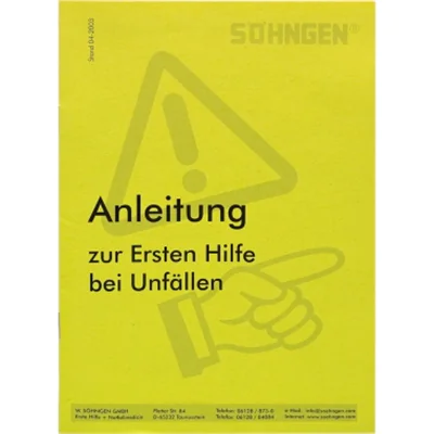 SÖHNGEN Anleitung Erste-Hilfe Heftform 8001004 nach BGI 503