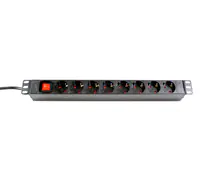 DEXLAN 19" Steckdosenleiste 8-fach mit Schalter Anschlussleitung 2.5 m - Steckdosenleiste - 2,5 m