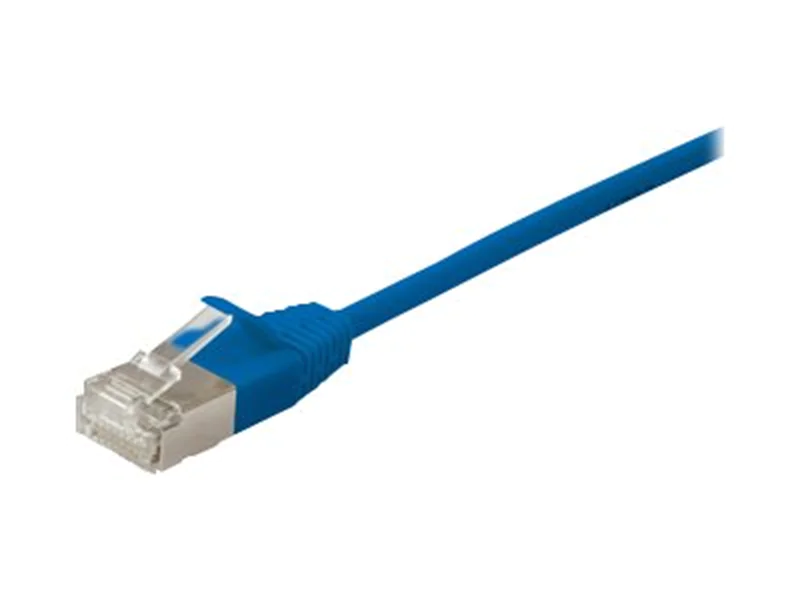 equip Slim - Patch-Kabel - RJ-45 (M) zu RJ-45 (M) - 2 m - S/FTP - CAT 6a - geformt, ohne Haken - Blau