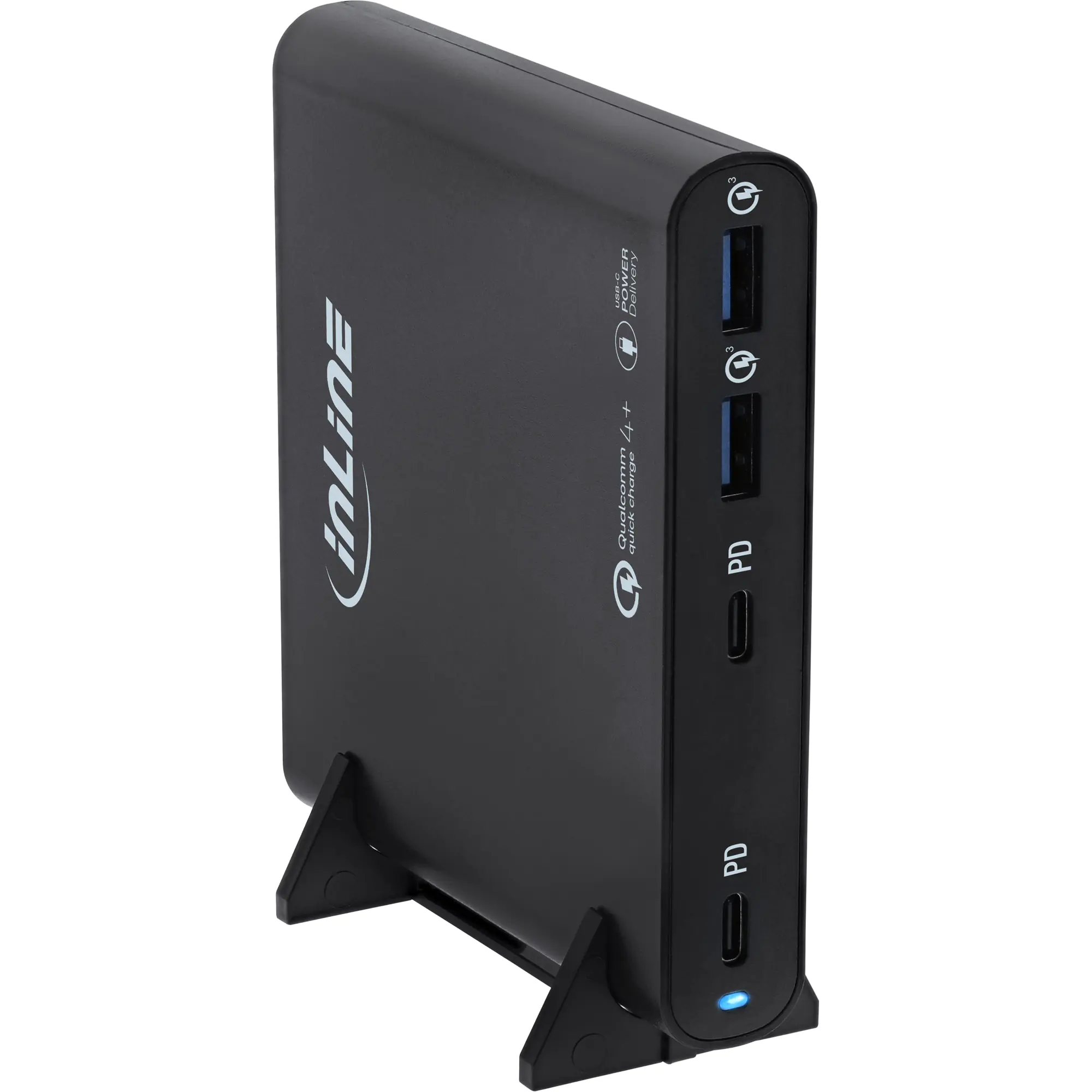 InLine USB Netzteil - GaN Ladegerät - 4-Port - 2x USB-C + 2x USB-A - 120W - schwarz