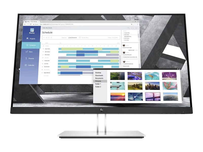HP E27q G4 - LED-Monitor - 68.6 cm (27") - 2560 x 1440 QHD @ 60 Hz - IPS - 250 cd/m² - 1000:1 - 5 ms - HDMI, VGA, DisplayPort - Schwarz