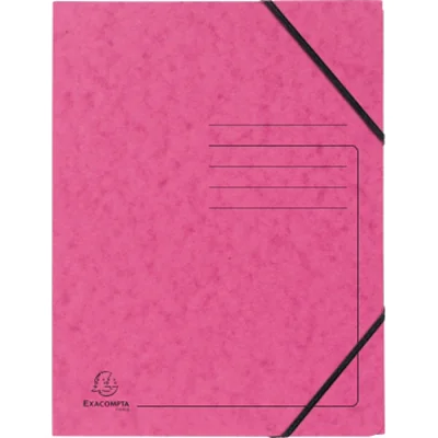 Exacompta Eckspannmappe mit Gummizug ohne Klappen, Colorspan-Karton 355g, bedruckt, für Format DIN A4 - Rosa, Klappenordner, A4, Karton, Pink, 250 Blätter, 355 g/m² 555420E